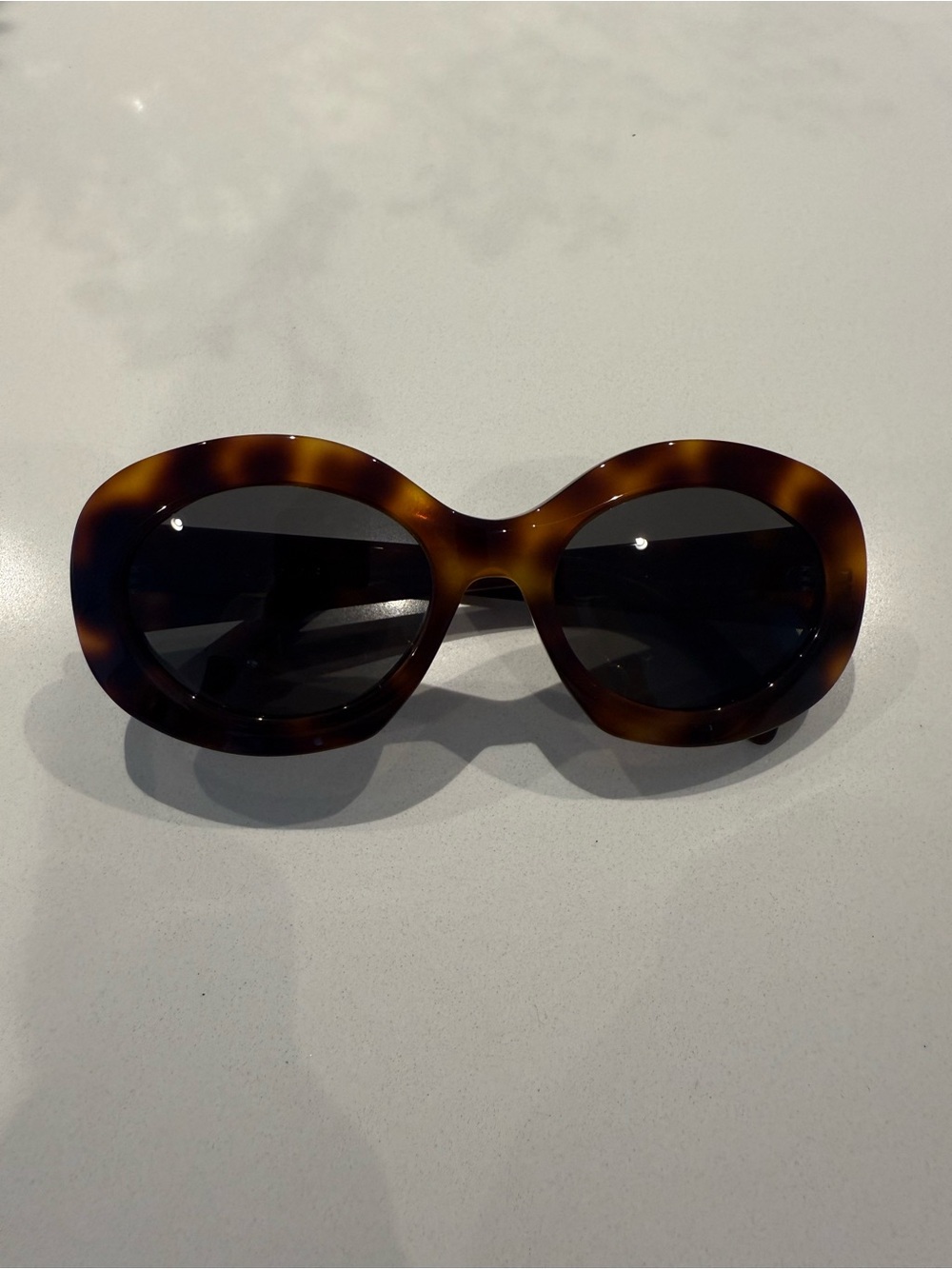 Celine Tortoiseshell Sunglasses with Gold Logo Accent - Picture 3 of 5